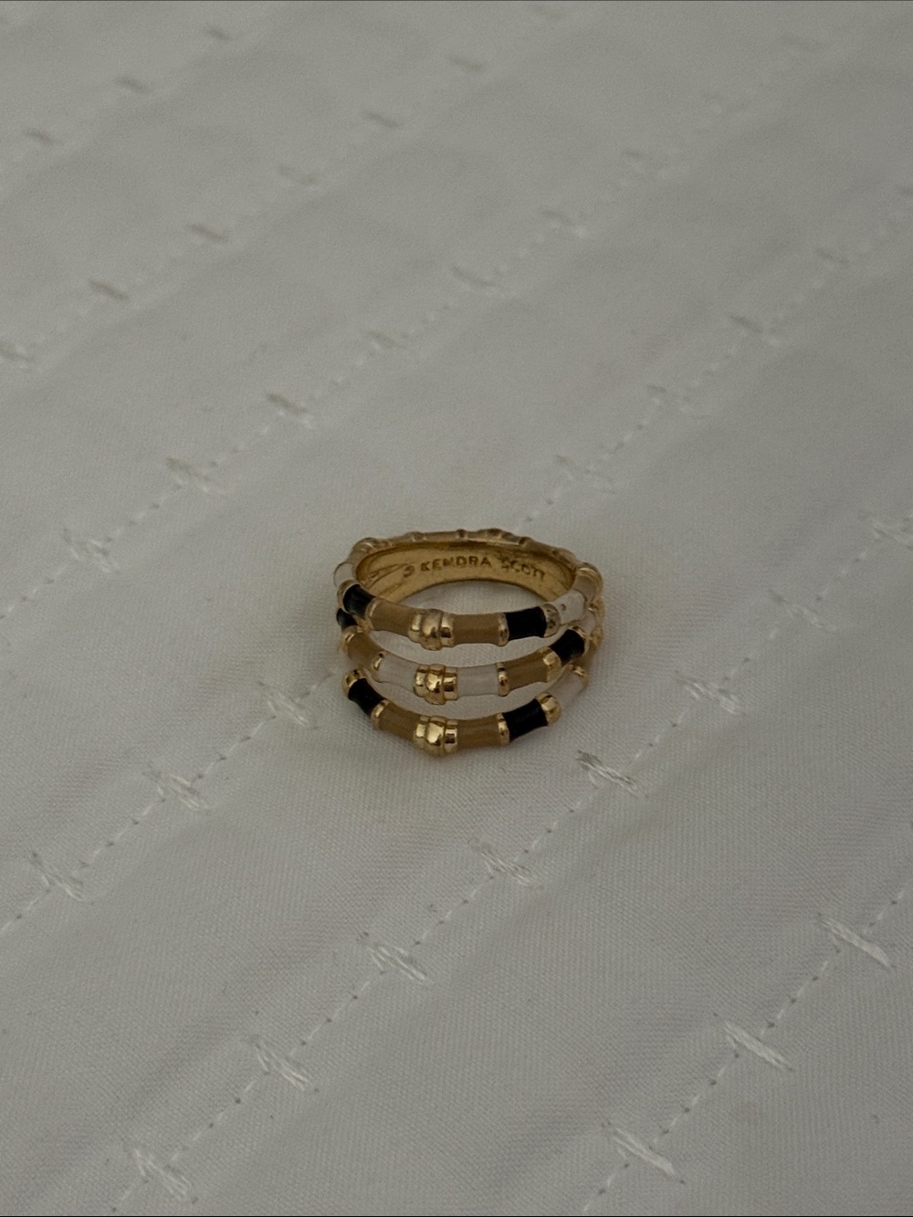 Kendra Scott Gold and Black Triple Layer Ring